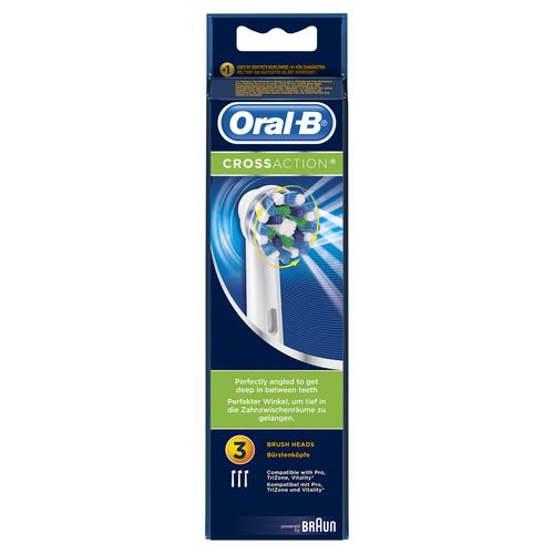 BRAUN Testine di ricarica Cross Acrion refill per spazzolini elettrici Braun 3 pezzi